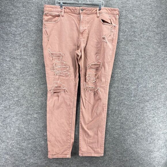 American Eagle Outfitters Denim - American Eagle Jeans Women 42*32 Pink Denim Medium Wash Distressed Skinny Casual